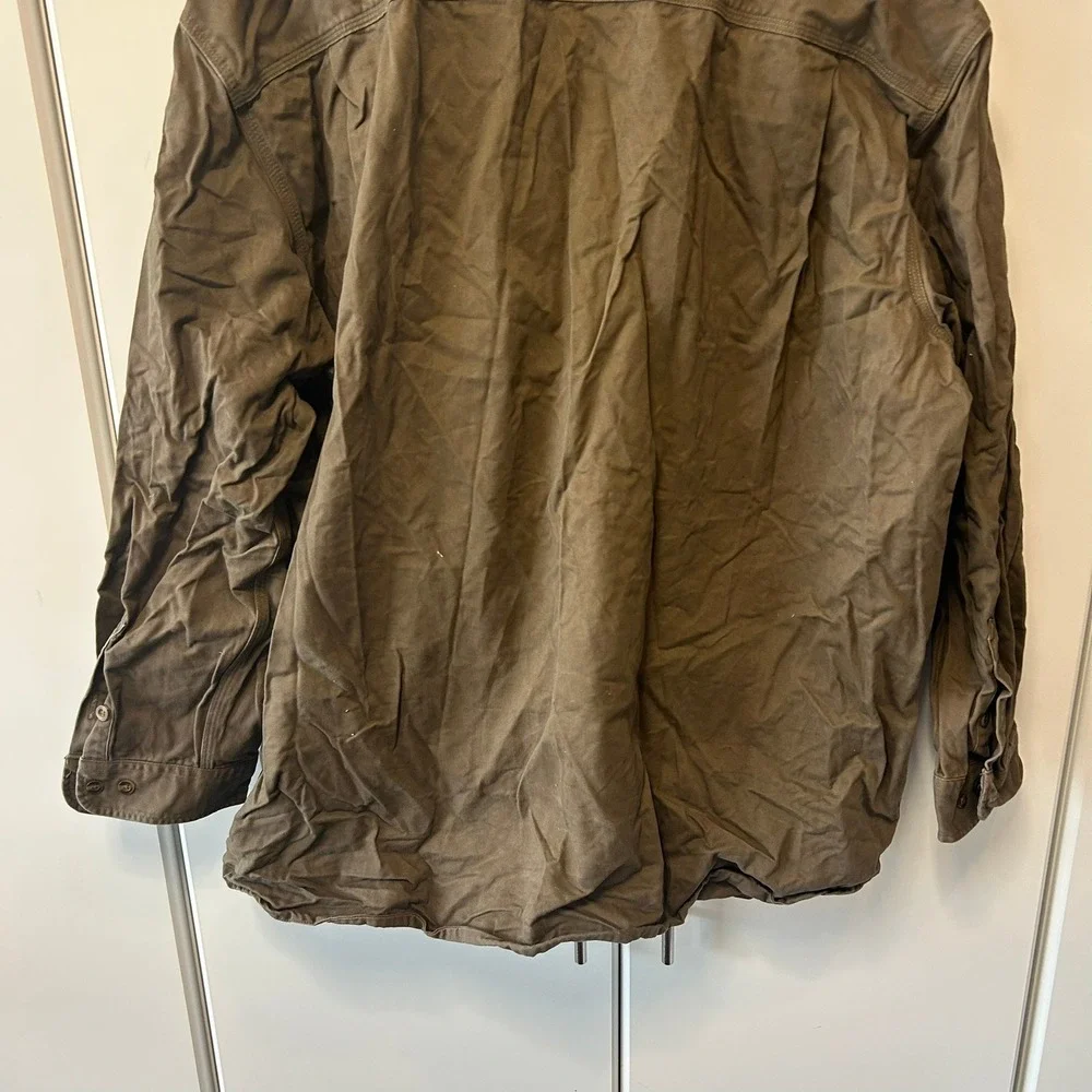 Carhartt Mens 3XL Brown Long Sleeve Button Down Work Shirt Original Fit Twill